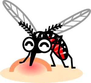 血を吸っている蚊のイラスト