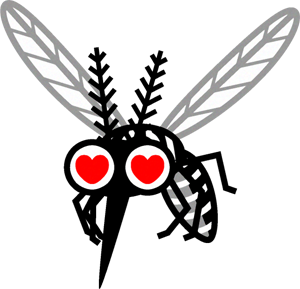 目がハートの蚊イラスト