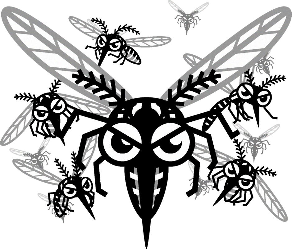 蚊の集団イラスト