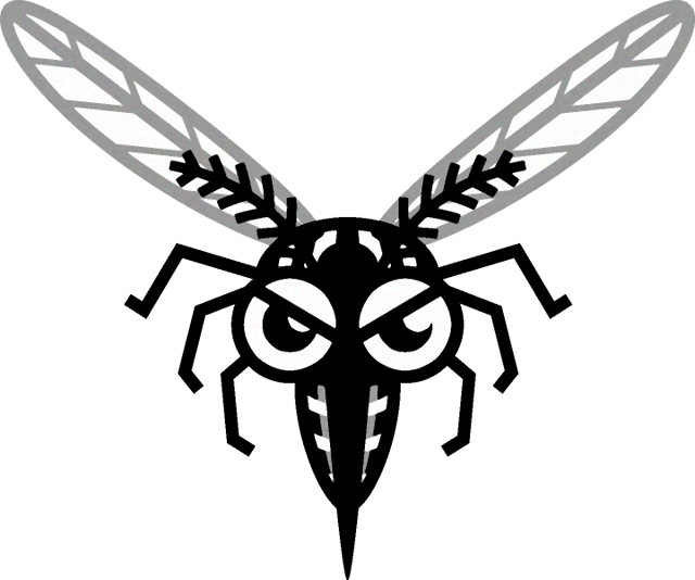 正面から来る蚊のイラスト