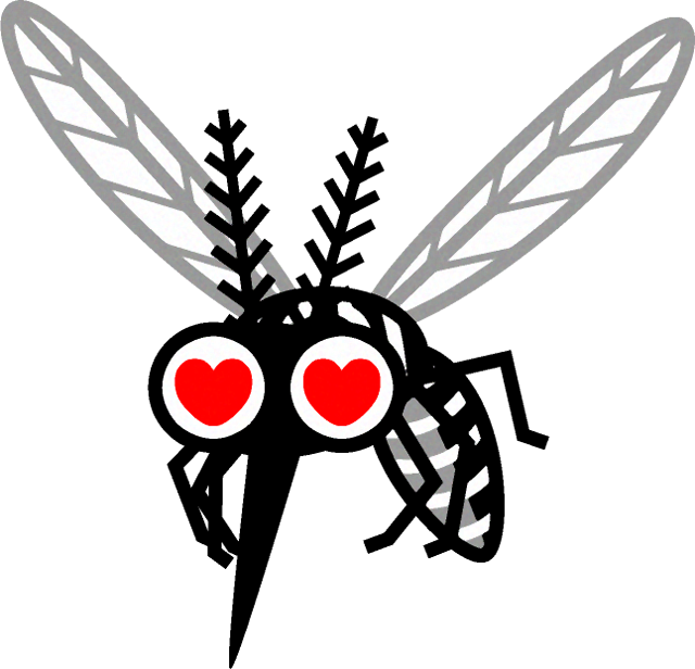 目がハートの蚊イラスト
