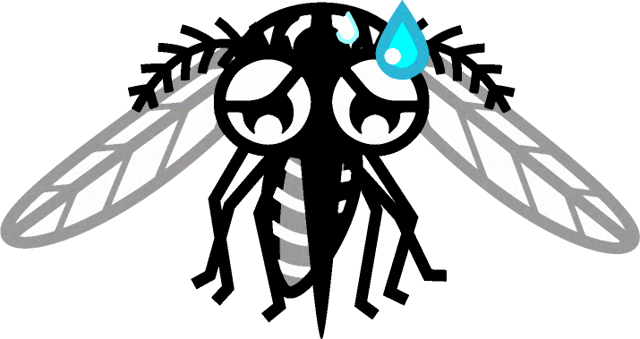 弱気な蚊のイラスト