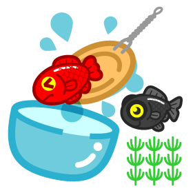 金魚すくいのイラスト