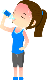 水分補給する人のイラスト/女性