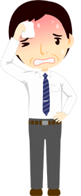 汗をかいた人のイラスト/営業職