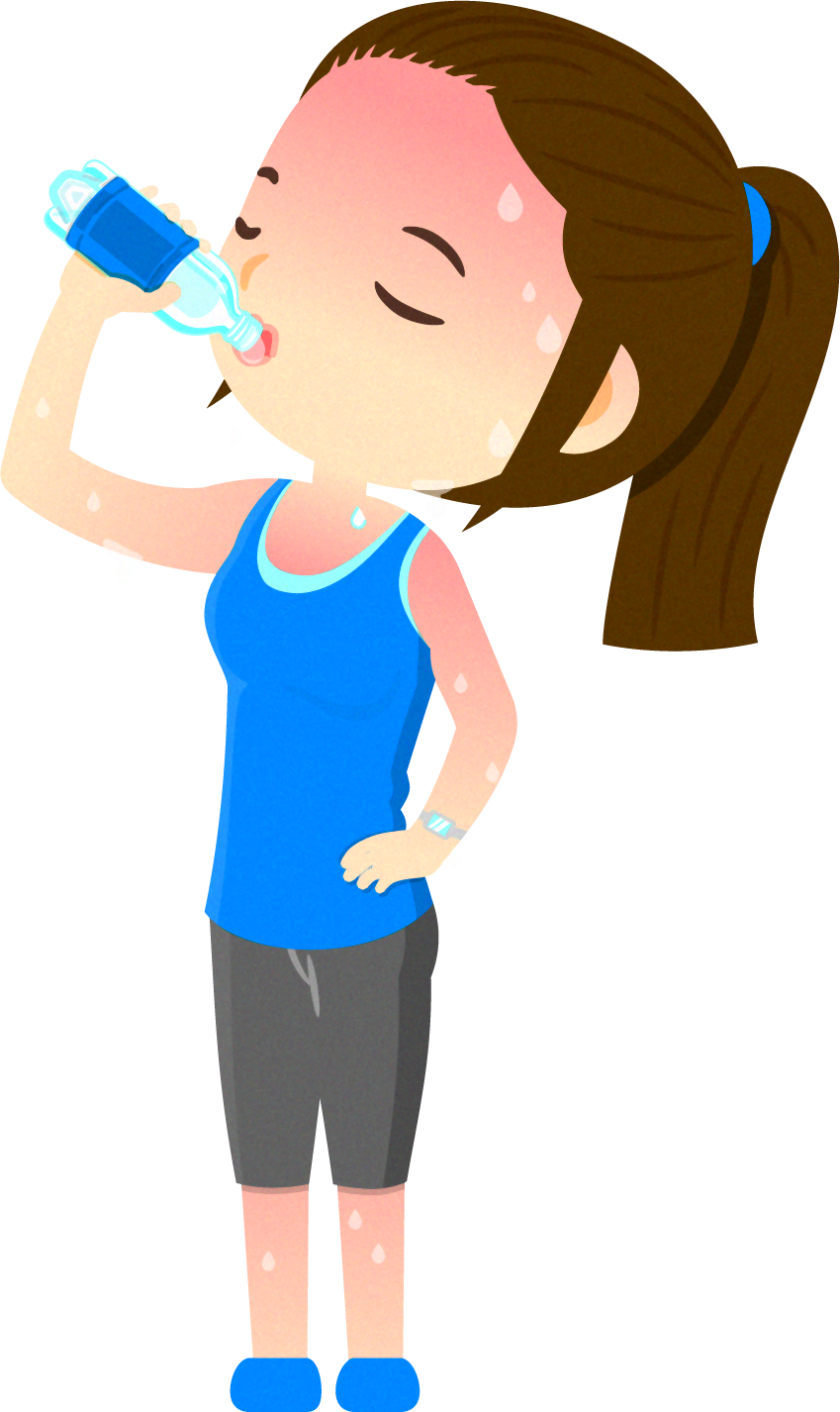 水分補給する人のイラスト/女性