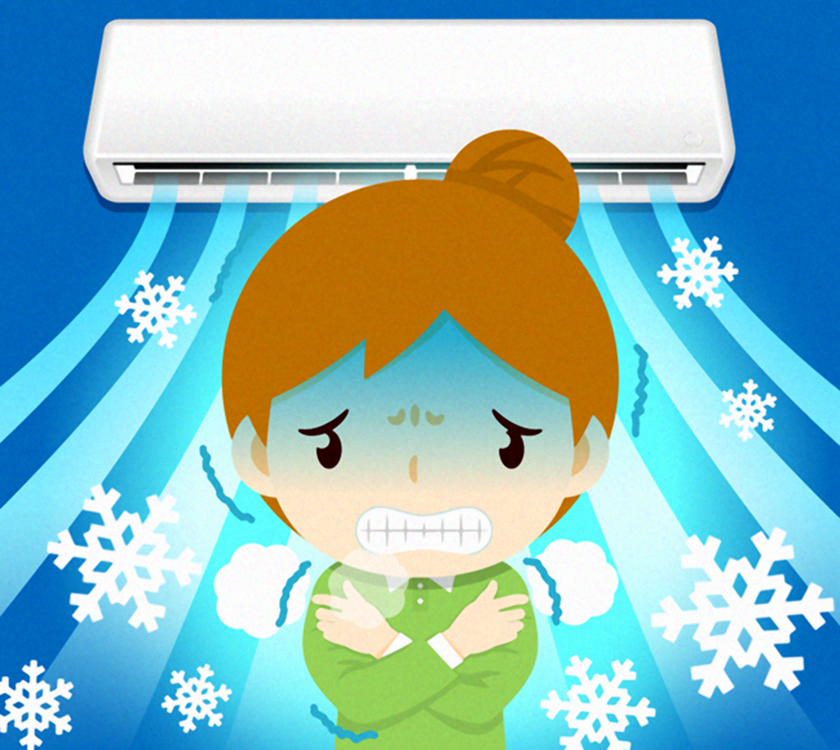エアコンが寒いイラスト/女性
