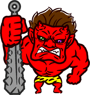 金棒を持た赤鬼イラスト