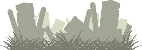 荒れた墓地のイラスト