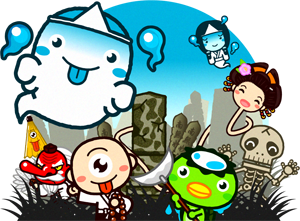 妖怪達のイラスト/墓場