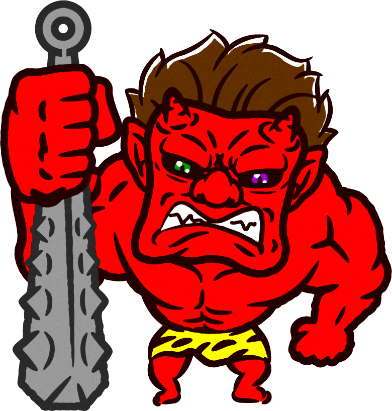 金棒を持た赤鬼イラスト