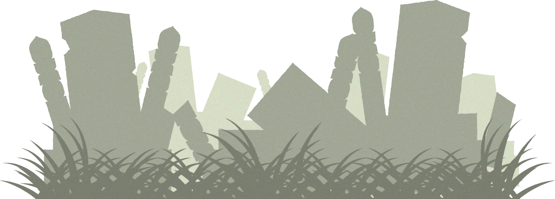 荒れた墓地のイラスト