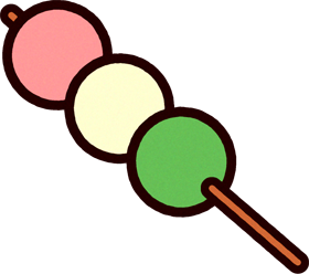 月見団子のイラスト/三色団子