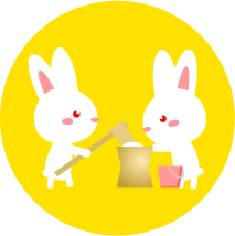 餅をつく兎イラスト