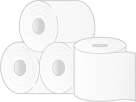 トイレットペーパーのイラスト/4ロール