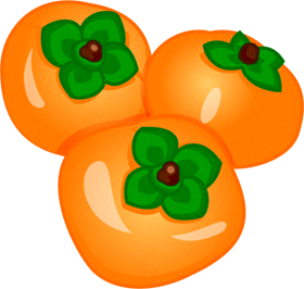 柿のイラスト/3個