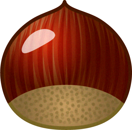 光沢のある栗のイラスト