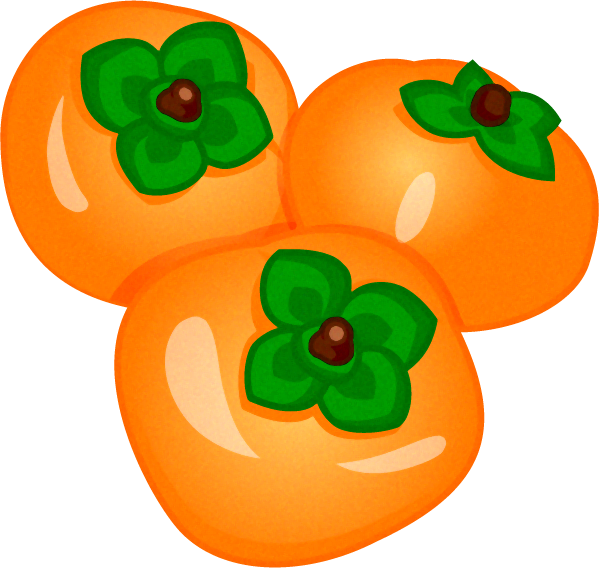 柿のイラスト/3個