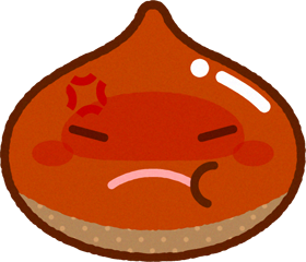 栗イラスト/怒る、ぷんぷん