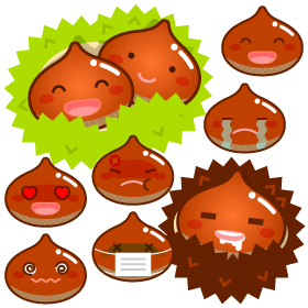 かわいい栗イラスト