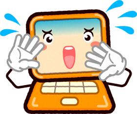 パソコンのイラスト/焦る