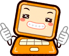 パソコンのイラスト/笑顔でサムシング