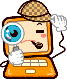 観察するパソコンのイラスト