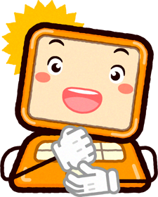 閃いたパソコンのイラスト