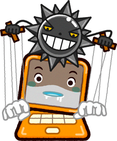 パソコンのイラスト/ウィルスに感染した