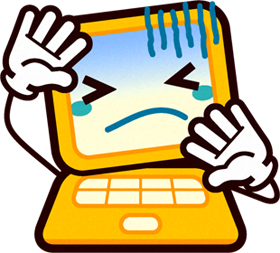 パソコン君イラスト/脅える