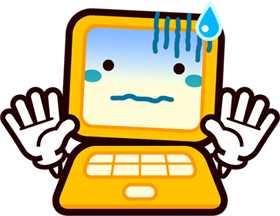 パソコン君イラスト/困る