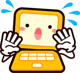 パソコン君イラスト/焦る