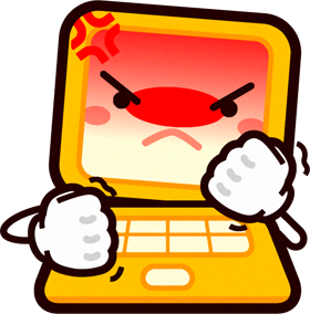 パソコン君イラスト/怒る