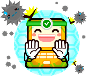 パソコン君イラスト/バリアー