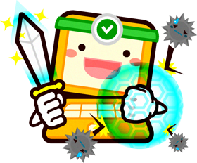 パソコン君イラスト/ウィルス対策
