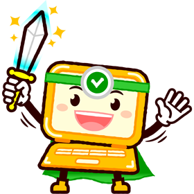 かわいいラップトップPC/勇者のイラスト