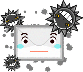 メールのイラスト/ウィルスに感染