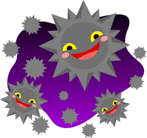 ウィルスたちのイラスト