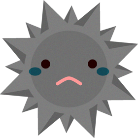 PCウィルスのイラスト/少し不満