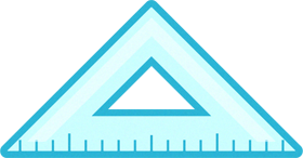 三角定規のイラスト/二等辺三角形