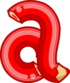 aの色鉛筆フォントイラスト