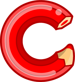 cの色鉛筆フォントイラスト