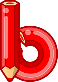 bの色鉛筆フォントイラスト