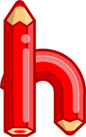 hの色鉛筆フォントイラスト