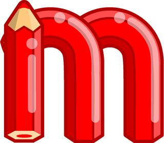 mの色鉛筆フォントイラスト