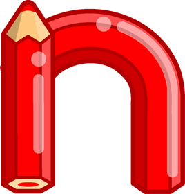 nの色鉛筆フォントイラスト