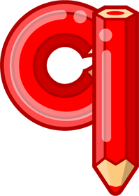 qの色鉛筆フォントイラスト