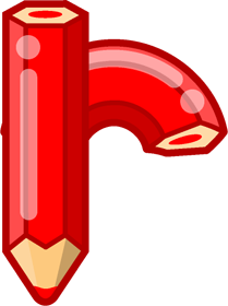 rの色鉛筆フォントイラスト