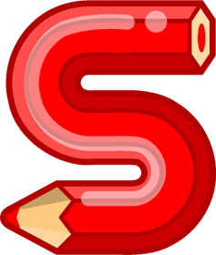 sの色鉛筆フォントイラスト