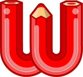 wの色鉛筆フォントイラスト